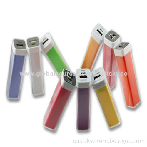 2600mAh Lipstick Power Bank with Intelligent MCU Controller, Stylish and Portable